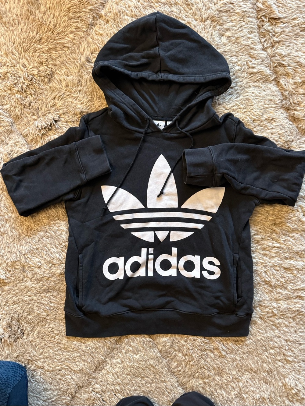 adidas  Black Hoodie with Trefoil Logo